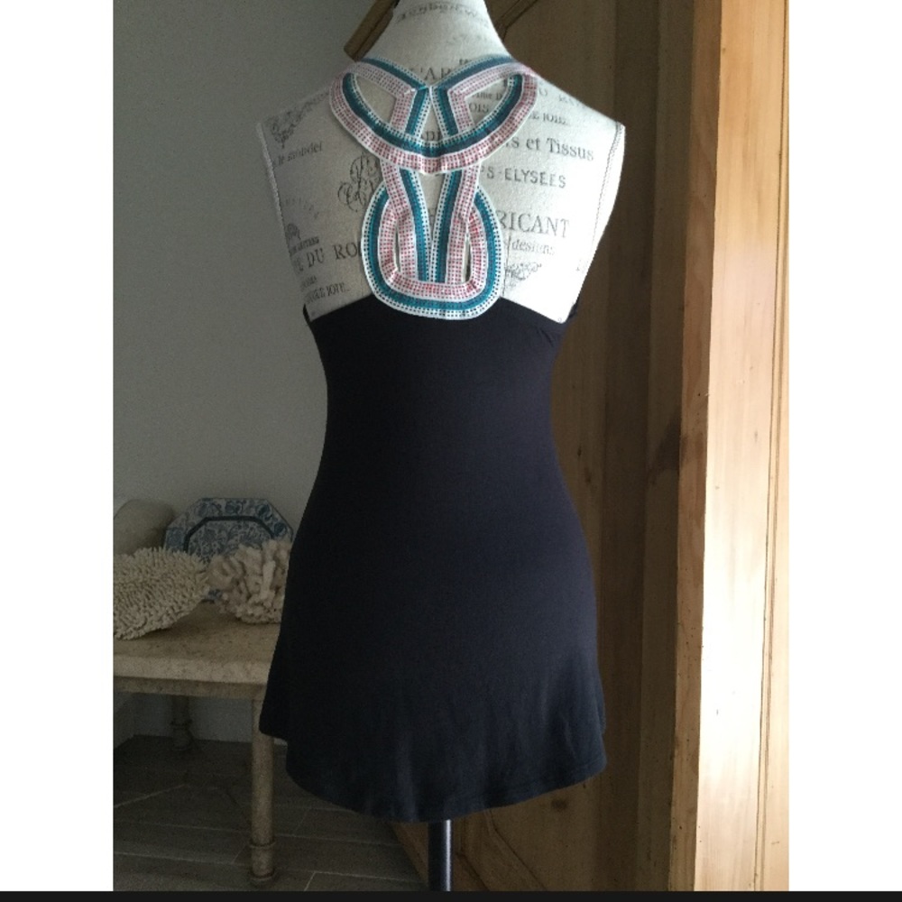Black tank top with back detail
